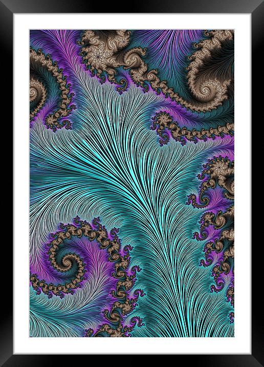 Aqua Fronds Framed Mounted Print by Steve Purnell