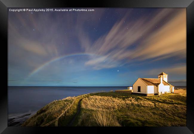  Moonbow over The Watch House Framed Print by Paul Appleby