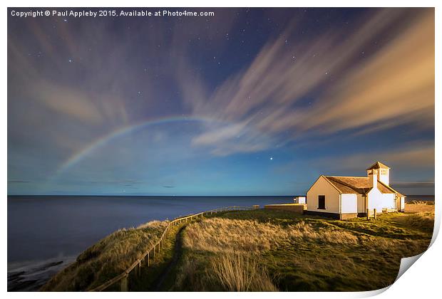  Moonbow over The Watch House Print by Paul Appleby