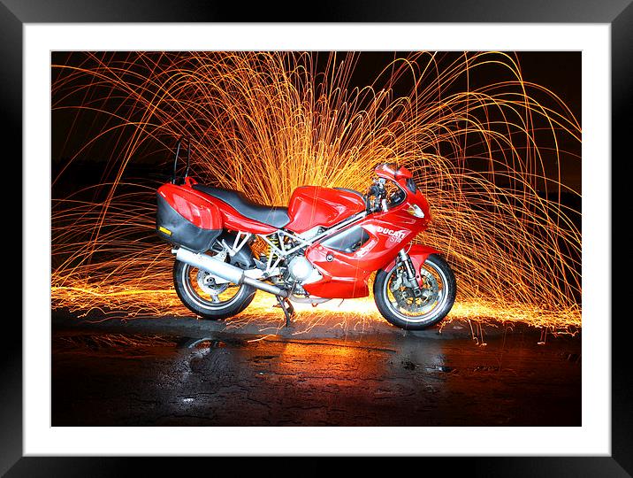  Ducati ST4 - Night shot Framed Mounted Print by Gregg Howarth