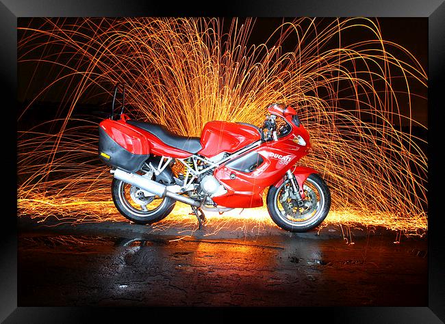  Ducati ST4 - Night shot Framed Print by Gregg Howarth