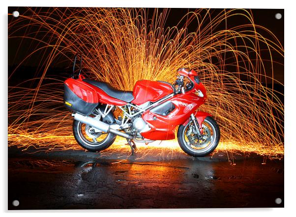  Ducati ST4 - Night shot Acrylic by Gregg Howarth