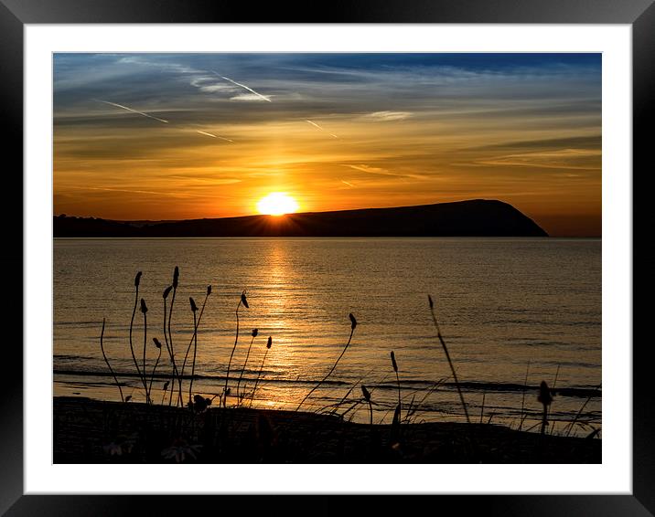 Sunset at Newport Beach, Pembrokeshire, Wales, UK Framed Mounted Print by Mark Llewellyn