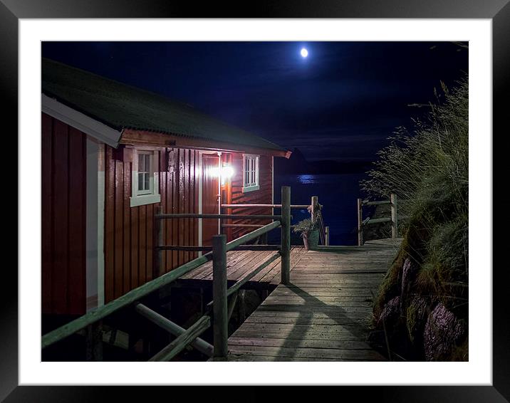 Svinoya Rorbuer Cabin, Svolvaer, Norway Framed Mounted Print by Mark Llewellyn