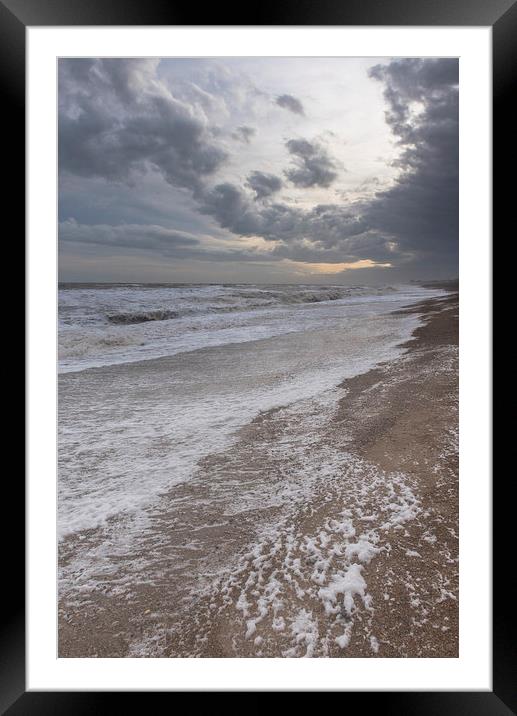 Storm Frank on Suffolk shoreline Framed Mounted Print by Gary Eason