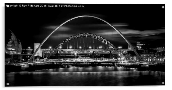  Tyne Bridges Acrylic by Ray Pritchard