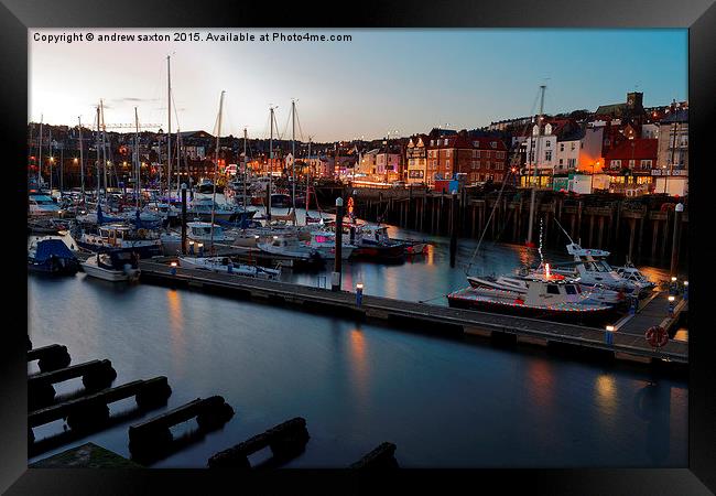  SCARBOROUGH HARBOUR Framed Print by andrew saxton
