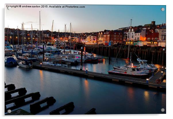  SCARBOROUGH HARBOUR Acrylic by andrew saxton