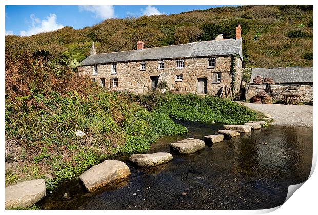  Penberth Cove, Stepping Stones. West Cornwall Print by Brian Pierce