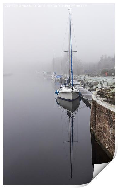  Mist on the Canal Print by Alex Millar