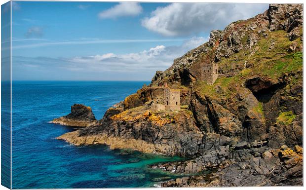  Crown Engine Houses, Botallack, Cornwall Canvas Print by Brian Pierce