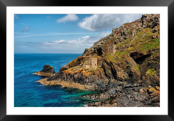  Crown Engine Houses, Botallack, Cornwall Framed Mounted Print by Brian Pierce