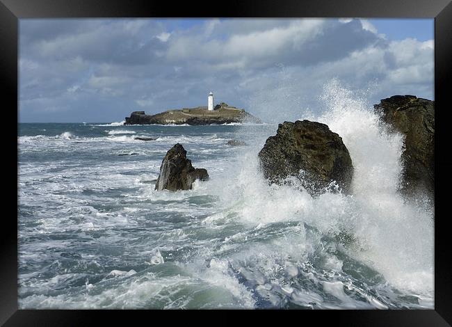  Godrevy Lighthouse, St Ives Bay, Cornwall Framed Print by Brian Pierce