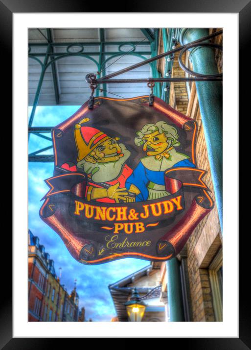 The Punch And Judy Pub Sign Framed Mounted Print by David Pyatt