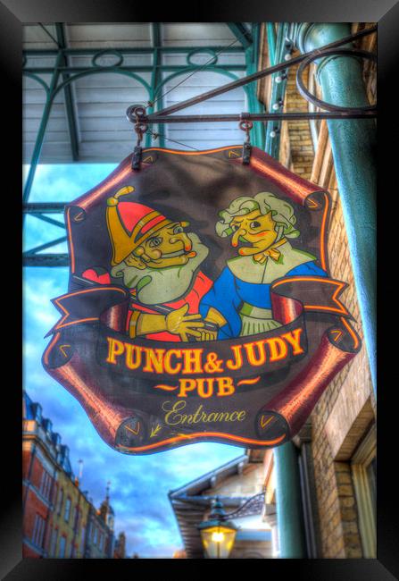 The Punch And Judy Pub Sign Framed Print by David Pyatt