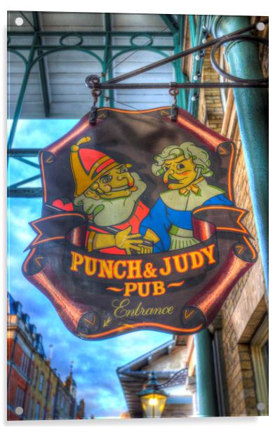 The Punch And Judy Pub Sign Acrylic by David Pyatt
