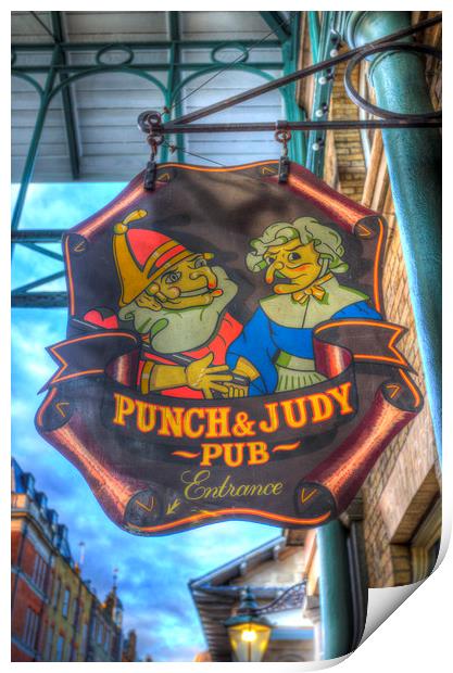 The Punch And Judy Pub Sign Print by David Pyatt