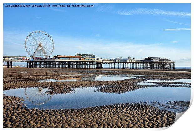 Blackpool Beach Views Print by Gary Kenyon