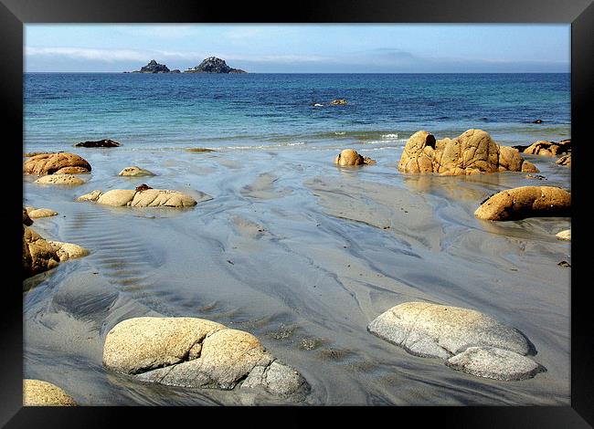  Port Nanven, Cornwall and the Brisons, Cornwall Framed Print by Brian Pierce