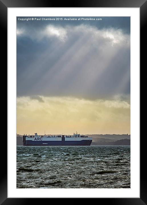 Crepuscular on the Solent. Framed Mounted Print by Paul Chambers