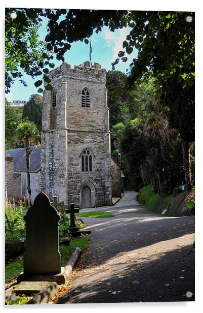  St Just in Roseland Church, Cornwall Acrylic by Brian Pierce