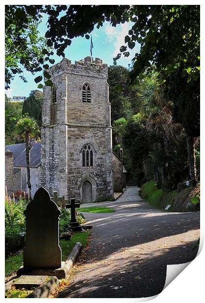  St Just in Roseland Church, Cornwall Print by Brian Pierce