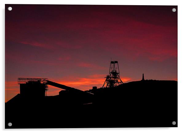  Sunset at South Crofty Mine, Cornwall Acrylic by Brian Pierce