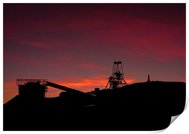  Sunset at South Crofty Mine, Cornwall Print by Brian Pierce