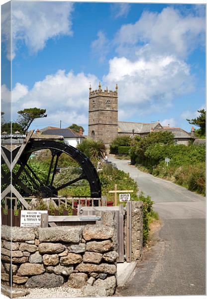 The Wayside Museum and Zennor Church, Cornwall  Canvas Print by Brian Pierce