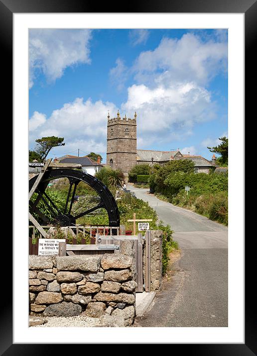 The Wayside Museum and Zennor Church, Cornwall  Framed Mounted Print by Brian Pierce