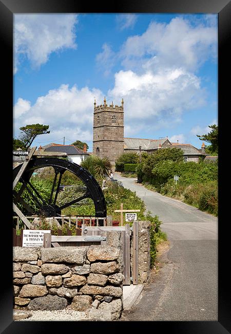 The Wayside Museum and Zennor Church, Cornwall  Framed Print by Brian Pierce