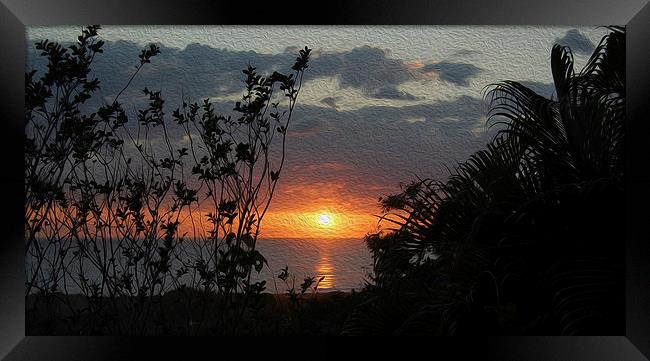  Oil Painted Sunset Framed Print by james balzano, jr.