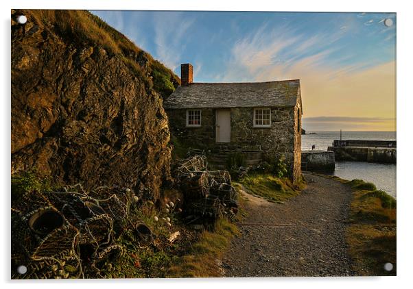 Fisherman's Hut, Mullion Cove, Cornwall Acrylic by Brian Pierce