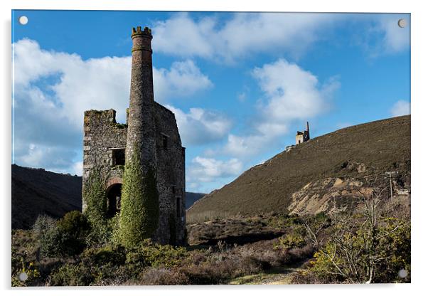 Wheal Ellen Engine House, Porthtowan, Cornwall  Acrylic by Brian Pierce