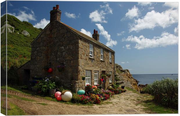  The Cottage by the Sea, Penberth Cornwall Canvas Print by Brian Pierce