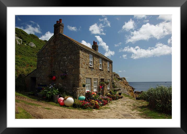  The Cottage by the Sea, Penberth Cornwall Framed Mounted Print by Brian Pierce