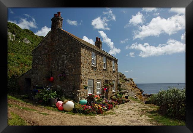  The Cottage by the Sea, Penberth Cornwall Framed Print by Brian Pierce