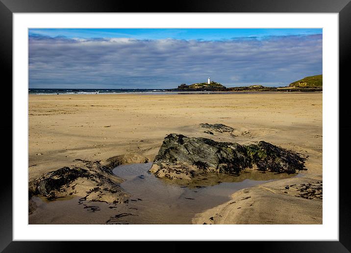  Godrevy Lighthouse Gwithian Beach, St Ives Bay Framed Mounted Print by Brian Pierce