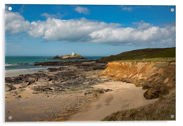  Godrevy Lighthouse &amp; Gwithian Beach, St Ives  Acrylic by Brian Pierce
