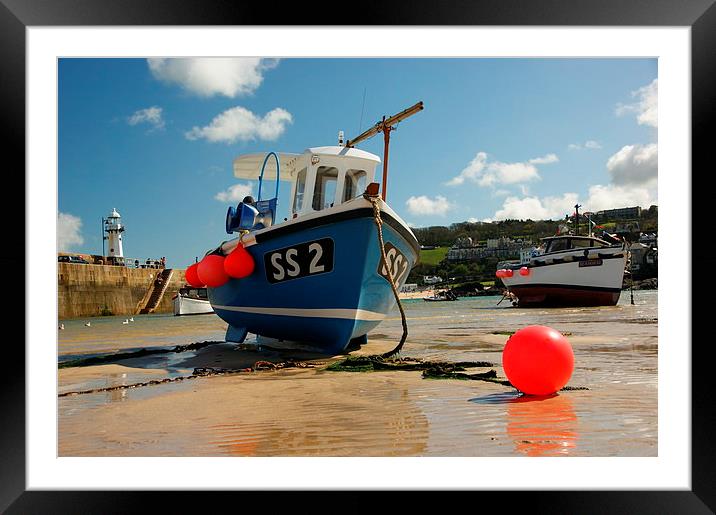  Boat: St Ives Harbour, Cornwall Framed Mounted Print by Brian Pierce