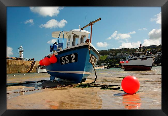  Boat: St Ives Harbour, Cornwall Framed Print by Brian Pierce