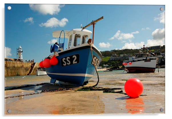 Boat: St Ives Harbour, Cornwall Acrylic by Brian Pierce