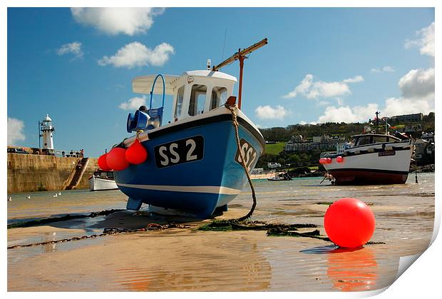  Boat: St Ives Harbour, Cornwall Print by Brian Pierce