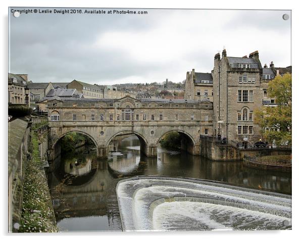   Pulteney Bridge in Bath Acrylic by Leslie Dwight