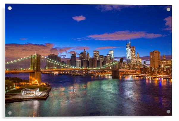 New York  skyline Acrylic by Kobby Dagan