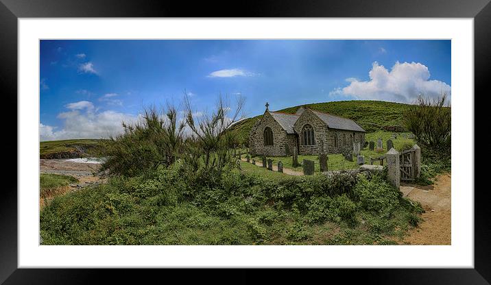 The Church of Storms, Gunwalloe, Lizard Cornwall Framed Mounted Print by Brian Pierce