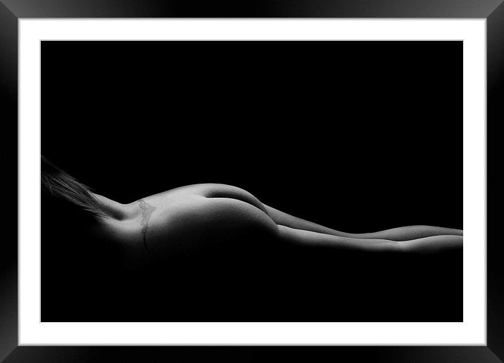 Art  Nude # 2 Girl with Tattoo Framed Mounted Print by Brian Pierce