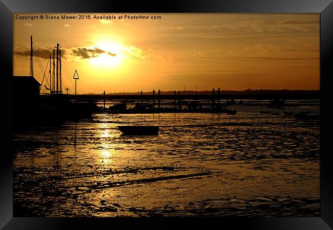  West Mersea Sunset Framed Print by Diana Mower