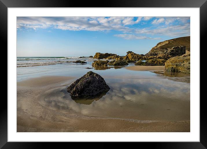 Rock, Beach and Sky, Trevaunance Cove, St Agnes, C Framed Mounted Print by Brian Pierce