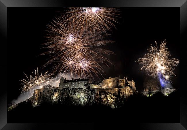  Stirling Castle Hogmanay Fireworks Framed Print by Ian Potter